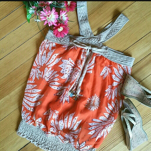 Miss Me Tops - NWT - MISS ME Couture Silk Boho Halter Top